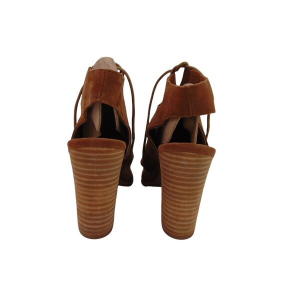Diba True Tren Dee Brown Suede Lace Up Heels Size 10 Gladiator Shoes Lace Up - Picture 4 of 11